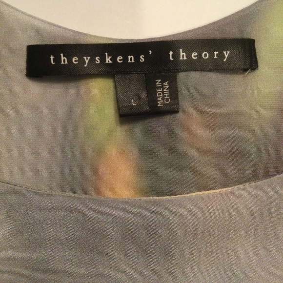 Theyskens’ Theory Watercolor Print Sleeveless Silk Blouse Size Large - Picture 7 of 15
